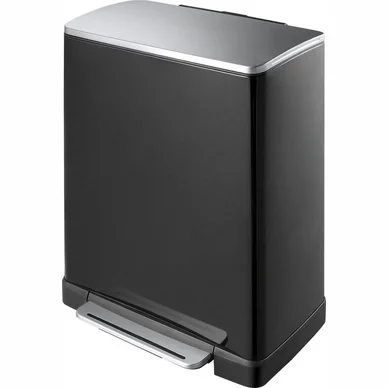 Commande En Gros Poubelle à Pédale EKO E-Cube Recycling Black Mat Inox 28+18L