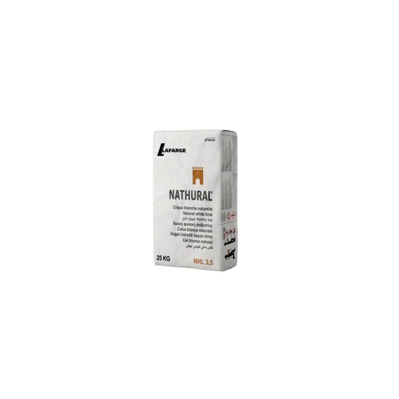 Chaux hydraulique naturelle pure NATHURAL NHL 3,5 CE blanche sac 25kg Authentique