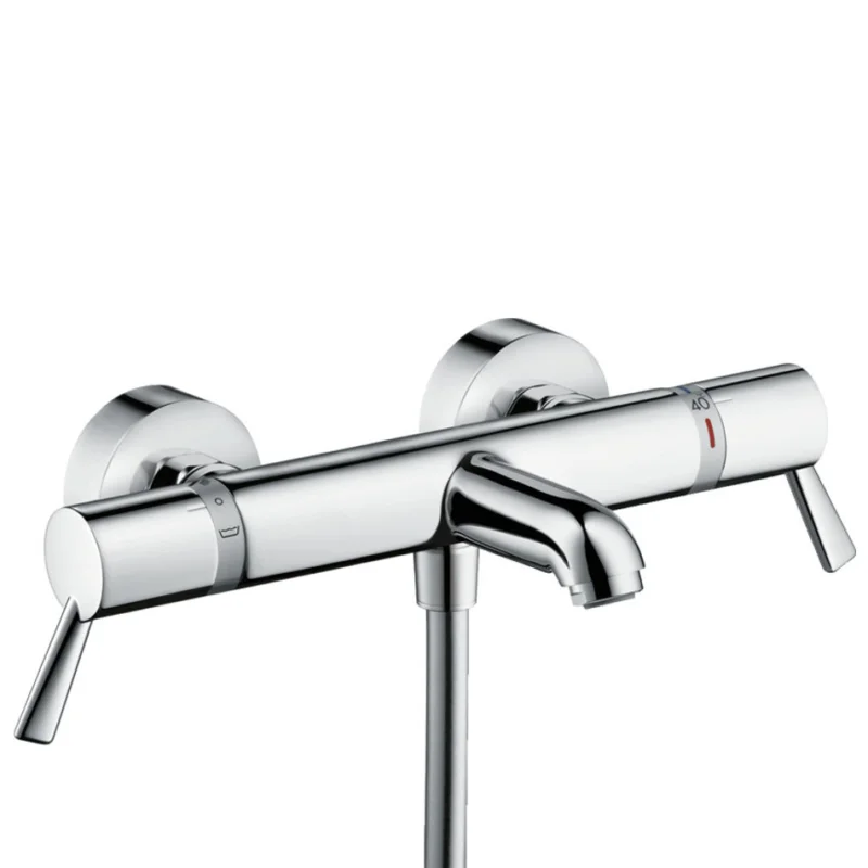 Commander Vite Ecostat Comfort Care Mitigeur Thermostatique bain/douche PMR avec poignées extra longues, Chrome (13115000)