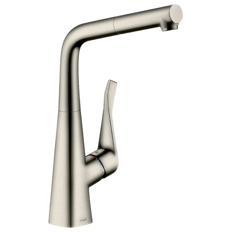 Metris Mitigeur de cuisine 320, avec douchette extractible 1 jet, Stainless Steel (14821800) Offre Exclusive