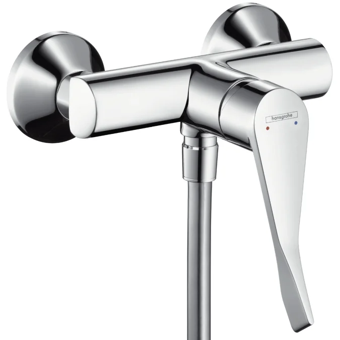 Focus Care Mitigeur de douche PMR avec poignée extra longue, limiteur de température réglable, Chrome (31916000) Offre Limitée