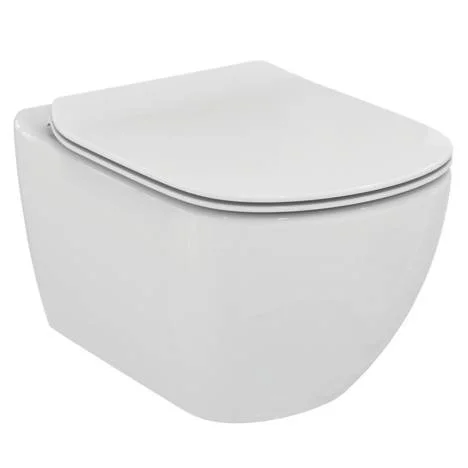 Tesi Cuvette suspendue avec abattant classique, fixation invisible (T354201) Prix Bas