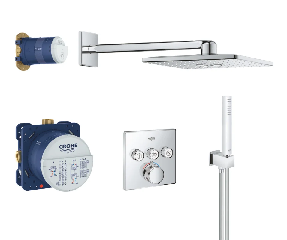 Grohtherm SmartControl Perfect Set de douche avec Rainshower 310 SmartActive Cube (34706000) Nouveauté