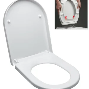 Abattant WC à fermeture classique adaptable sur la plupart des cuvettes, blanc (EASY2240) Nouveauté