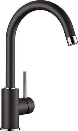 Prix Promo Mitigeur MIDA en Silgranit avec col de cygne orientable à 360°, noir (526145)