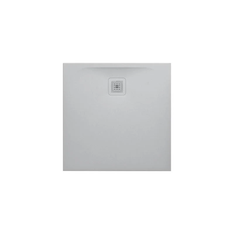 Livraison Express Pro Receveur de douche en gel coat Marbond extra-plat carré, évacuation sur le côté 100x100, Gris clair mat H2119520770001