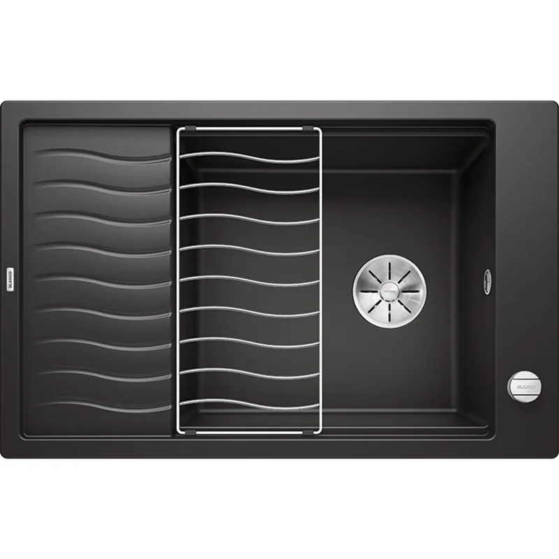 Meilleur Choix Evier Elon XL 6 S PuraDur en Silgranit avec vidage automatique 78x50cm, Noir (525882)