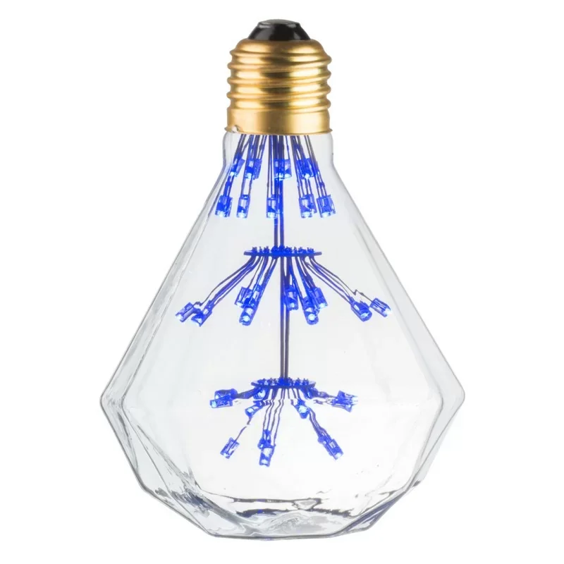 Ecolicht 20130610001 Ampoule Déco Diamant Bleu E27 - Ø95x136mm Nouvelle Collection
