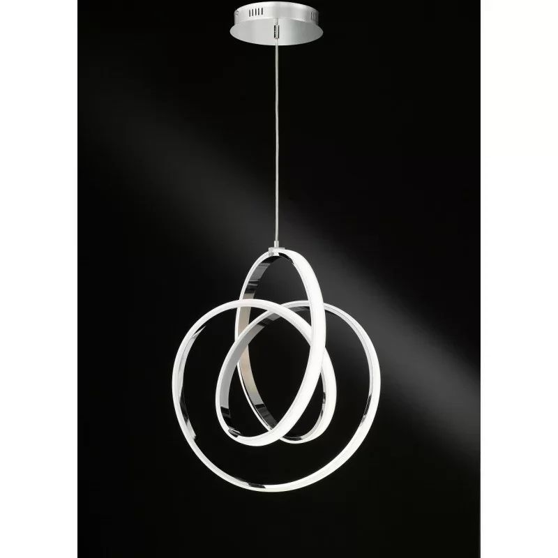 Wofi 6400.01.01.7000 - Suspension LED "Issey" 62W 5400lm 3000°K - Métal Chromé Top Vente