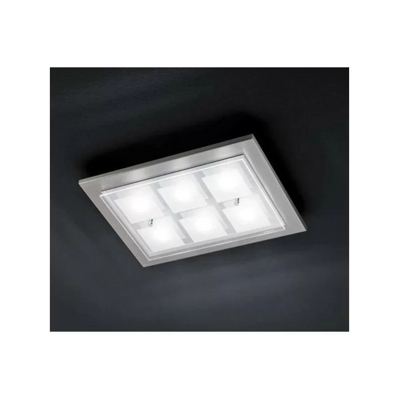 Prix Bas Grossmann 71-272-063 - Plafonnier 6 Lampes LED Domino - Nickel mat