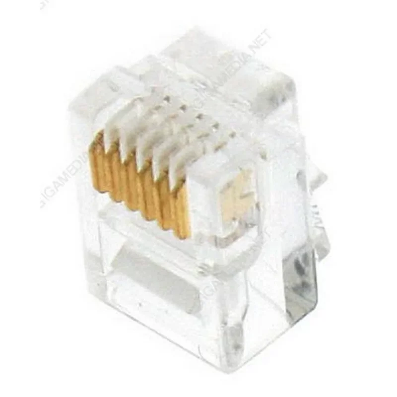 Dernière Chance Gigamedia GGM MJ6P6C - Boîte de 10 Connecteurs RJ12 modular 6 contacts CAT3