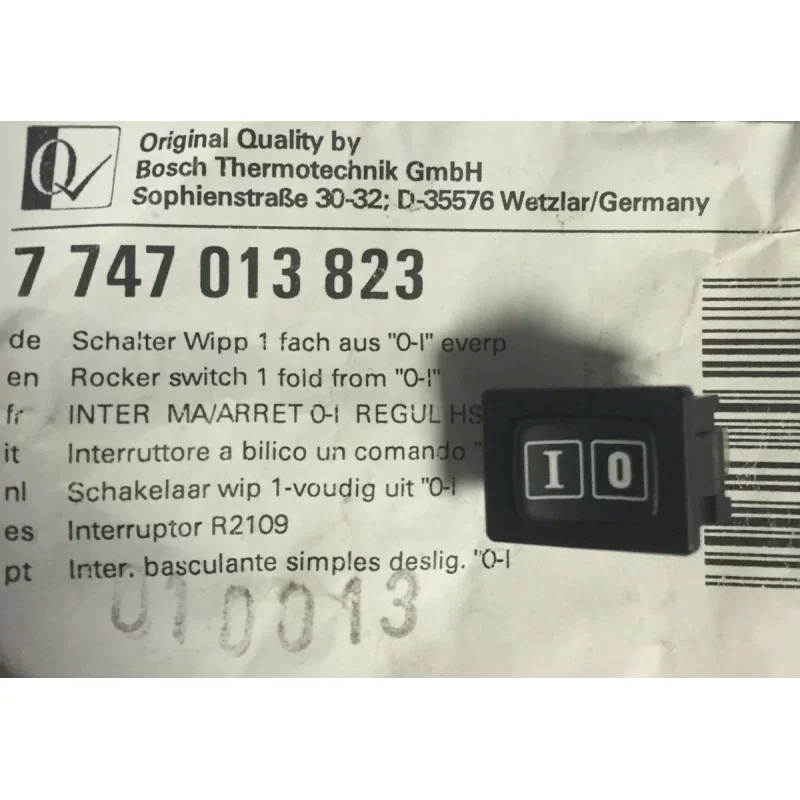 Bosch 7747013823 Interrupteur marche/arrêt O-I regul hs 3220 Nouvelle Collection