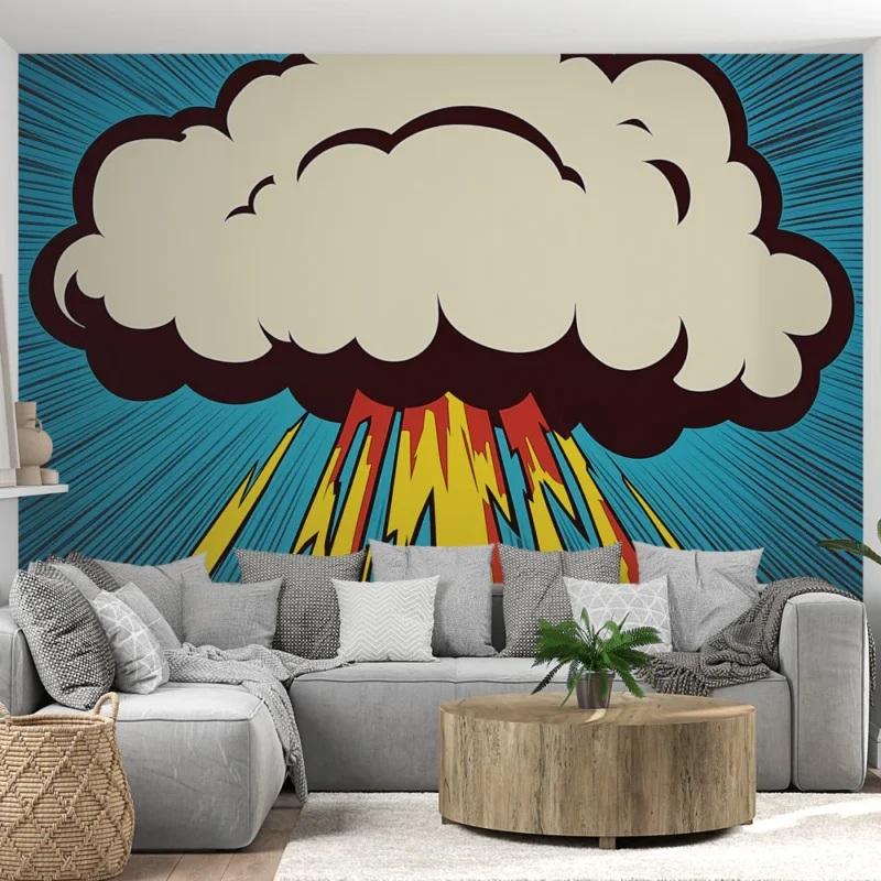 Super Prix Papier peint bande dessinée Design abstrait d‘une cloud d‘explosion colorée
