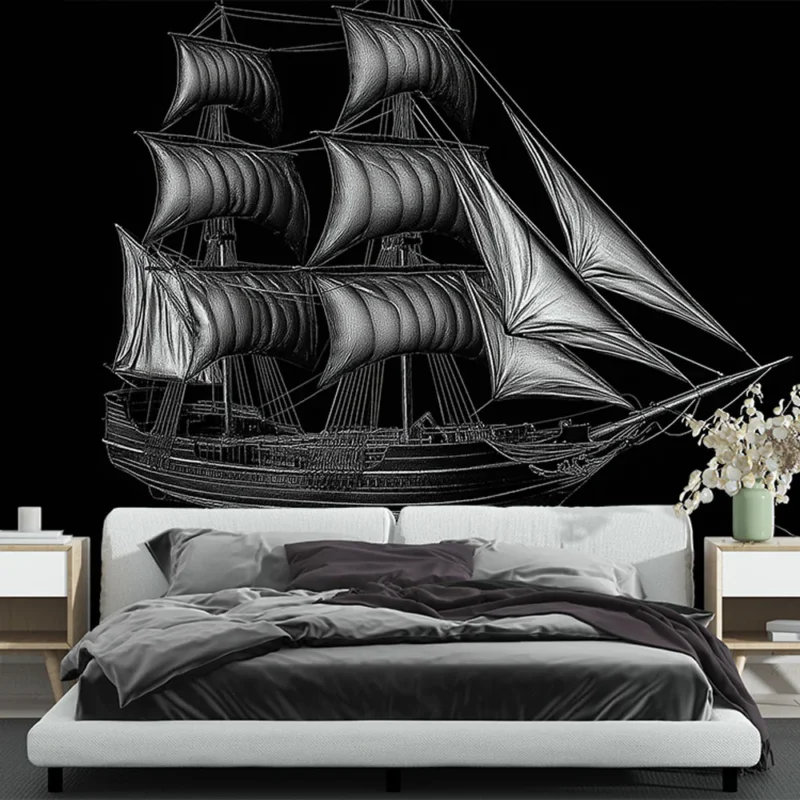 Papier peint navire Design d‘un vaisseau à voiles Nouvelle Collection