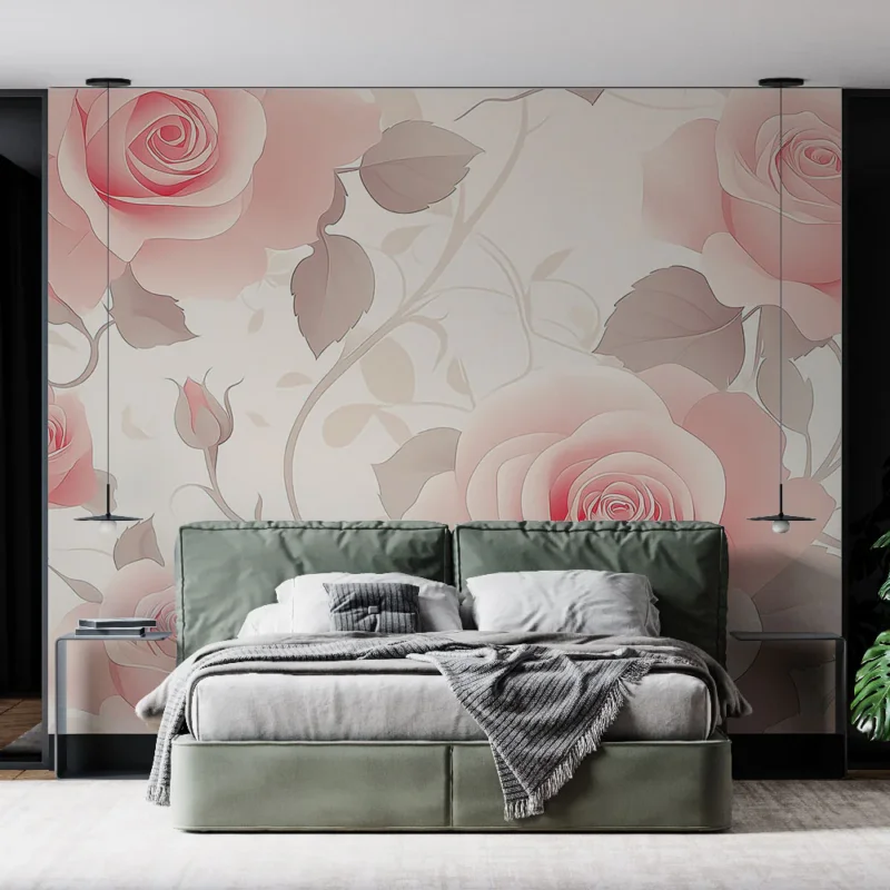 Papier peint shabby chic Rosiers délicats aux nuances pastel Meilleure Vente