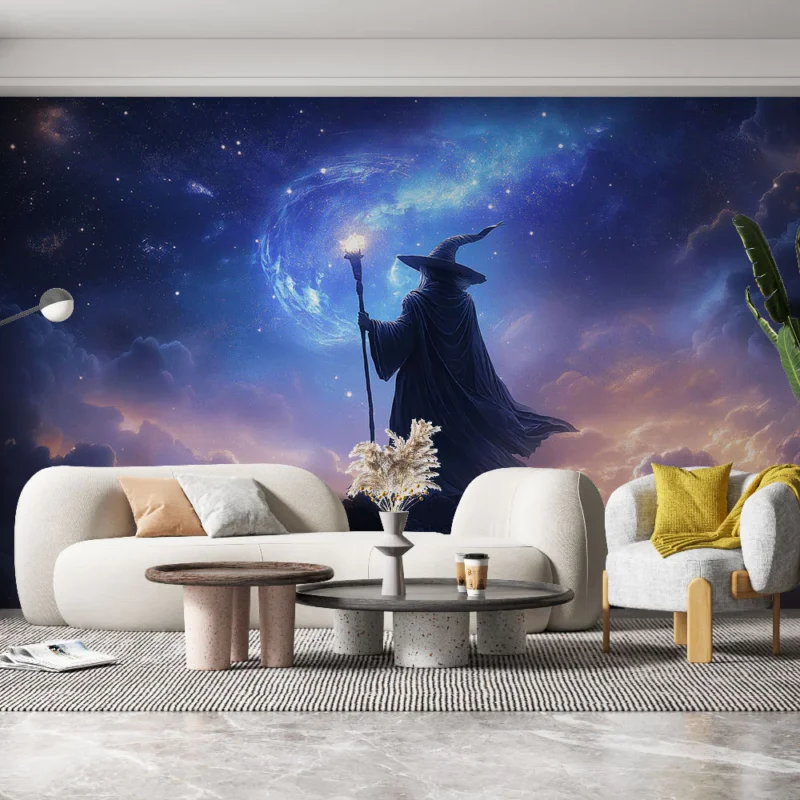 Papier peint magique Sorcier sous un ciel étoilé Acheter Direct