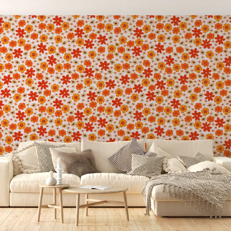 Paiement Sécurisé Papier peint floral Explosion de fleurs colorées
